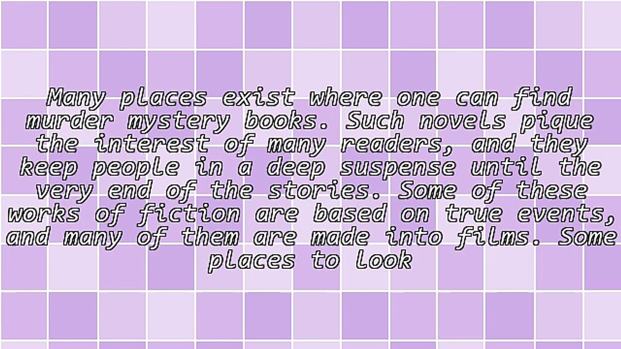 Places Where Murder Mystery Books Can Be Found
