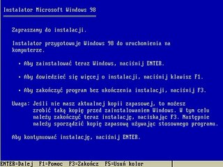 Instalacja Windows 98SE