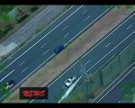 Australian police arrest armed man on a highway - video footage from a helicopter