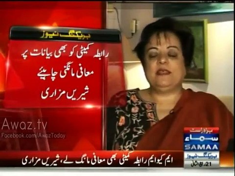 PTI’s Shireen Mazari Response on MQM Chief Altaf Hussain’s Apology