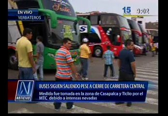 Carretera Central: Vehículos salieron de Yerbateros pese a intensa nevada