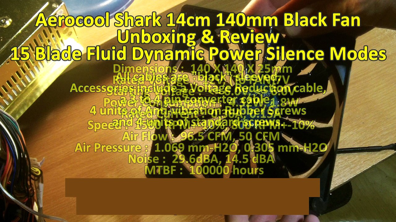 Unboxing, Review Aerocool Shark 140mm Black Fan 15 Blade Cooling Fan.