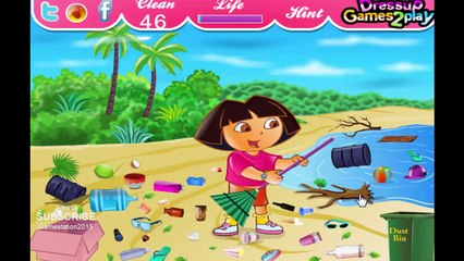 sss▐ ╠╣Đ▐► Cleaning Game ►Ecofreak dora the explorer cleaning the beach game