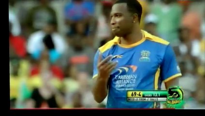Andre Russell, 1,4,6,dot,6,1,4,1,6, 29 runs from 9 balls vs Barbados