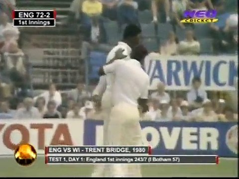 Andy Robersts and Joel Garner, 2 beautiful Wicket each vs England, 1st Test 1980