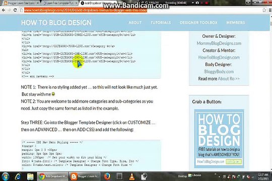Blogger - 3.How to add a Dropdown Menu in Blogger
