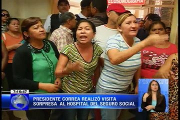 Presidente constata atención en hospital del IESS de Guayaquil