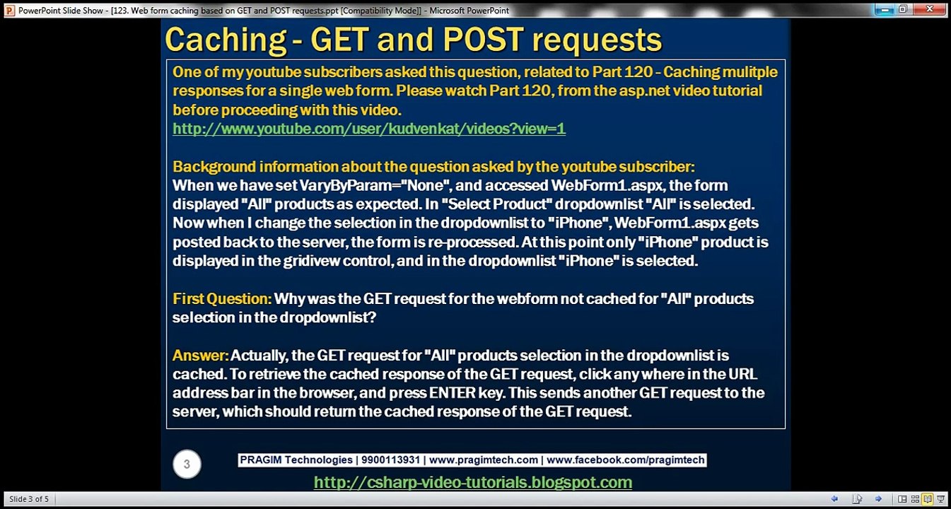 Active Server Pages Step by Step tutorial Web form-caching based on GET and POST requests Lesson 123