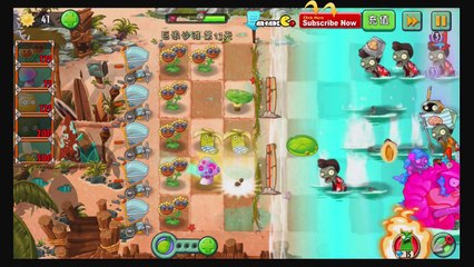 Plants Vs Zombies 2  Max Level Hypno Shroom Winter Melon Lemon Zombies Big Wave Beach Day 13