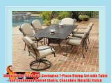 Home Styles 5564-315 Covington 7-Piece Dining Set with Table and Cushioned Swivel Chairs Chocolate