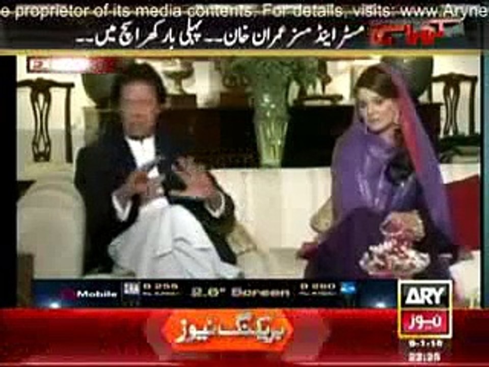 Khara-Sach-Reham-Khan-Imran-Khan-9th-Jan-2015--1st-Time-Together--Khara-Sach-9-January-2015