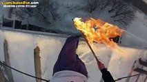 Kendini Ateşe Verip 30 mlik Binadan Atlayan Çatlak Rus