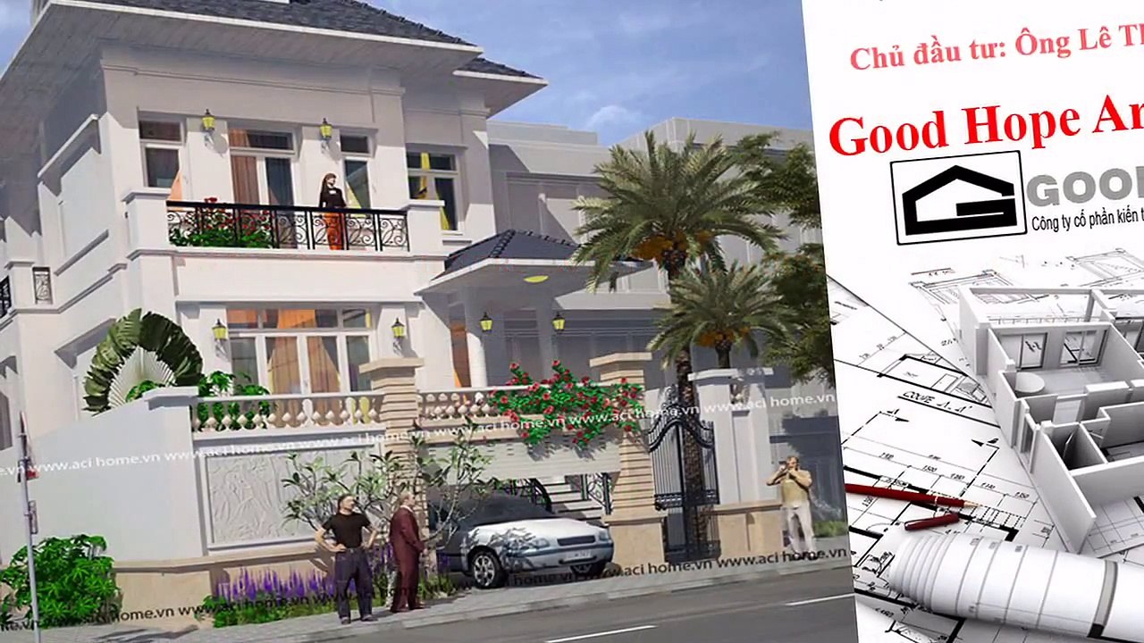 Thiết kế biệt thự 3 tầng kiểu Pháp tại Quảng Ngãi- ACIHOME.VN