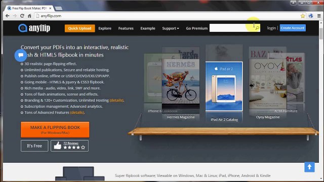 Unlimited Online AnyFlip Server Offered for Making a Page Flipping Book