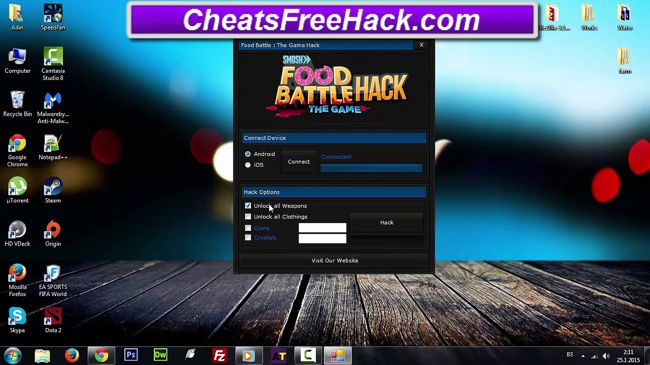 Food Battle The Game Hack Crysatel Gold All Weapons All Clothes Cheat Tool Free Download 2015