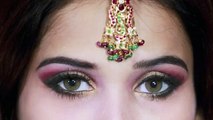 Traditional Indian Pakistani Bridal Makeup Tutorial : Pink, Gold and Black