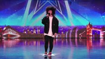 Nick Celino gives a hair raising performance of Wrecking Ball Britains Got More Talent 2014