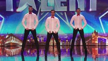Yanis Marshall Arnaud and Mehdi in their high heels spice up the stage Britains Got Talent 2014