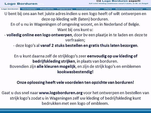 Logo op kleding borduren in Wageningen