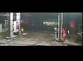 Bus Crashes into Gas station   Lucky Escape