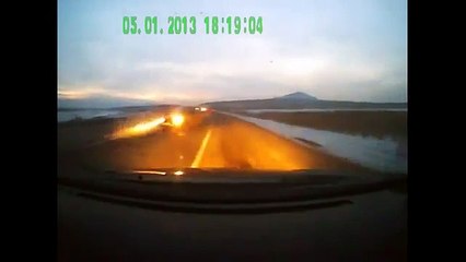 Car Crashes into Oncoming Car