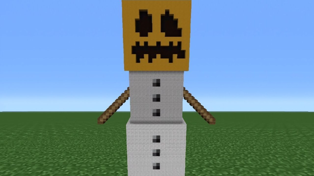 Minecraft Tutorial: How To Make A Snow Golem Statue - video