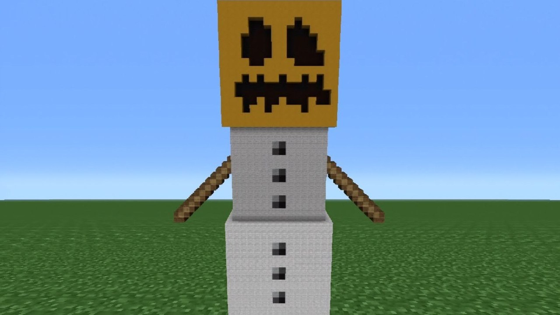 Minecraft Tutorial: How To Make A Snow Golem Statue