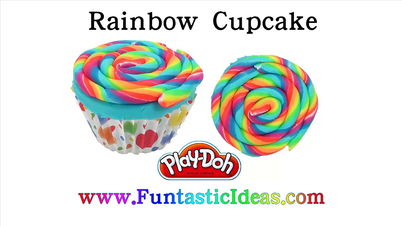 Play Doh Rainbow Cupcake- How to