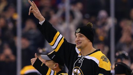 Super Bowl Champ Rob Gronkowski Plays Dodgeball on Ice at Hockey Game