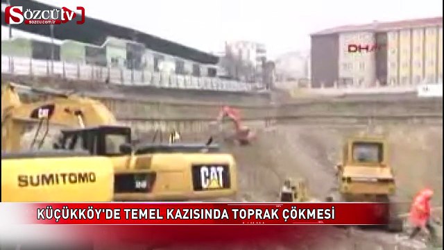 Küçükköy'de temel kazısı sırasında çökme