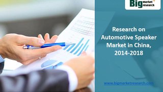 Research on  China Automotive Speaker Market, 2014-2018