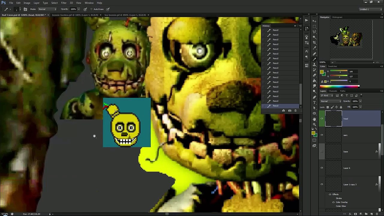 Play Golden Bonnie FNAF3 Paint for free without downloads