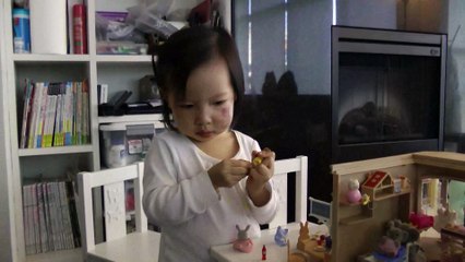 Girl And Sylvanian Families