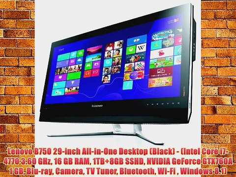 Lenovo B750 29-inch All-in-One Desktop (Black) - (Intel Core i7-4770 3.60 GHz 16 GB RAM 1TB 8GB