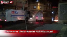 İzinsiz gösteriye polis müdahalesi