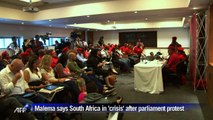Malema says South Africa in 'crisis' after parliament protest
