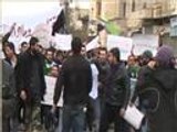 مظاهرة في حلب تضامنا مع أهالي مدينة دوما