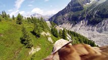 Caméra sur un aigle dans le massif du Mont Blanc