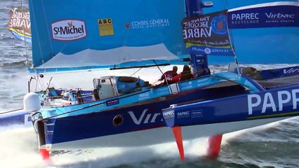 Chavirage du trimaran de Jean-Pierre Dick à Belle Ile