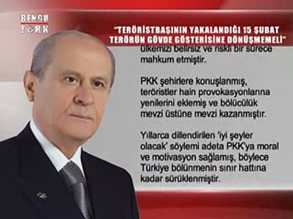DEVLET BAHÇELİ'DEN AÇIKLAMA - 14.02.2015