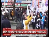 Ankara'da Mimar Mühendis eyleminde yaşanan arbede