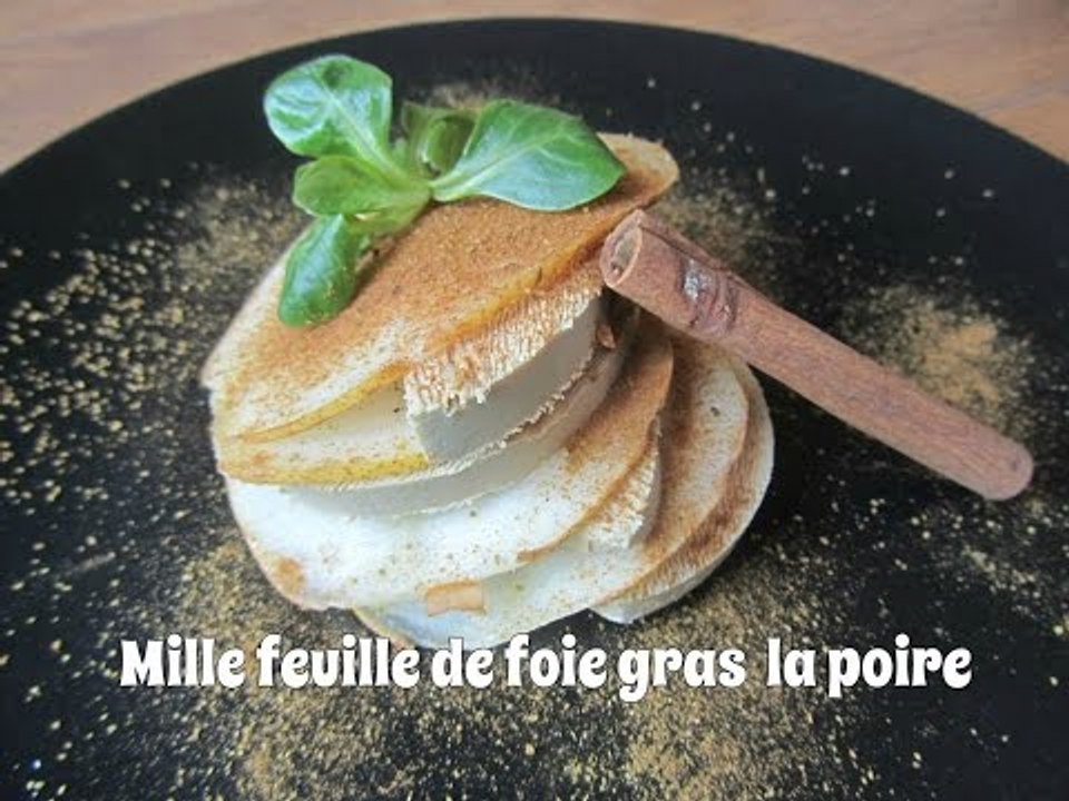 Millefeuille de foie gras à la poire