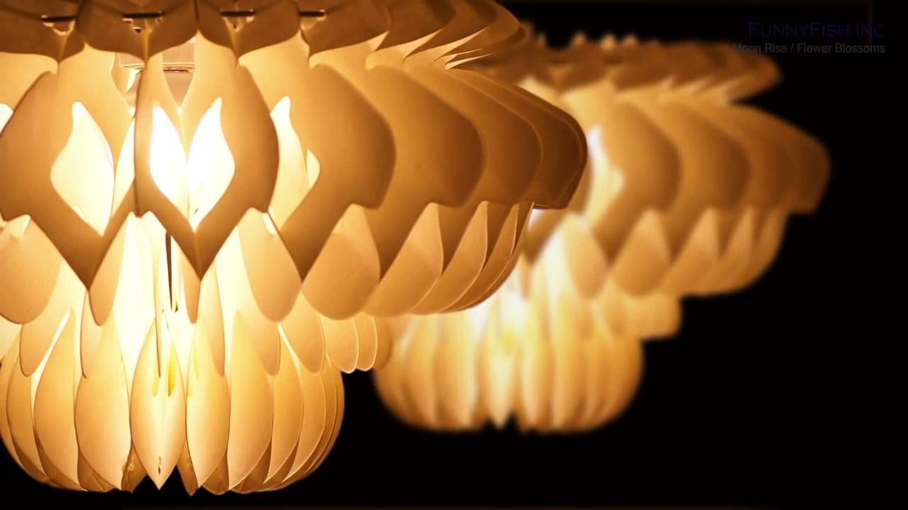 MOON RISE   FLOWER BLOSSOMS, Hanji (Traditional Korean Rice Paper) Lamp