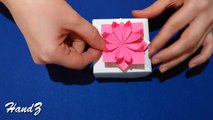 Origami flower. 3d paper flower.  Great decor for gift box. House decoration