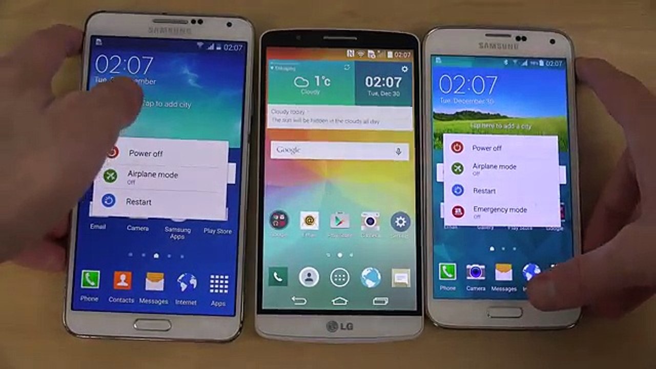 Android 5.0 Lollipop Samsung Galaxy Note 3 vs. Samsung Galaxy S5 vs. LG G3 - Which Is Faster (4K)