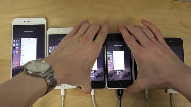 iOS 8.2 Beta 5 iPhone 6 Plus vs. 6 vs. 5S vs. 5C vs. 5 vs. 4S - Which Is Faster (4K)