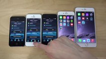 iPhone 6 Plus vs. iPhone 6 vs. iPhone 5S vs. iPhone 5 vs. iPhone 4S iOS 8.2 Beta 4 - Internet Speed