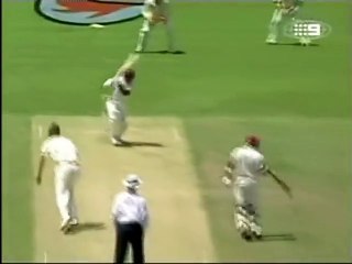 Brian Lara, straight drives Glen McGrath, what a shot
