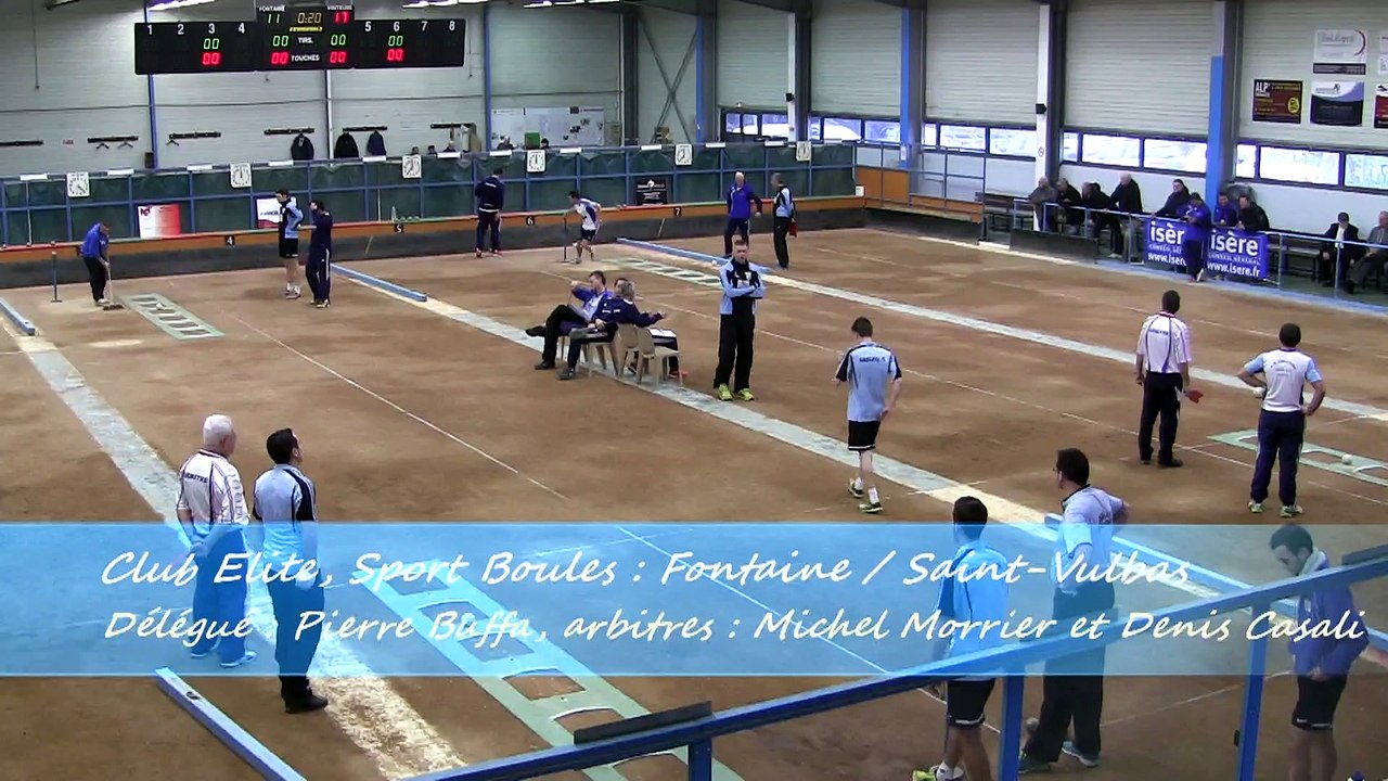 Troisième tour, tir rapide en double, Fontaine contre Saint-Vulbas, Club Elite J12, Sport Boules, saison 2014 / 2015