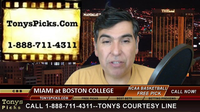 Boston College Eagles vs. Miami Hurricanes Free Pick Prediction NCAA College Basketball Odds Preview 2-15-2015